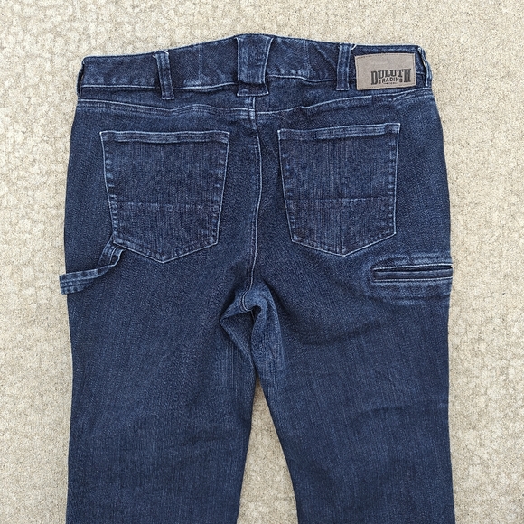 Duluth Trading Sz 12 Dark Wash Stretch Mid Rise Double Knee Shaping Curvesetter - Picture 7 of 11
